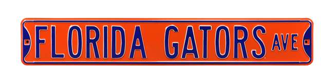 Florida Gators Steel Street Sign-FLORIDA GATORS AVE on Orange