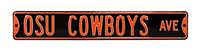 Oklahoma State Cowboys Steel Street Sign-OSU COWBOYS AVE on Black    