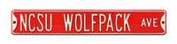 North Carolina State Steel Street Sign-NCSU WOLFPACK AVE -old *   