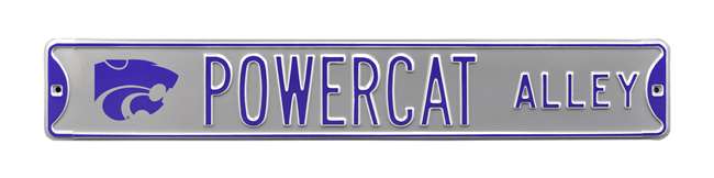 Kansas State Wildcats Steel Street Sign with Logo-POWERCAT ALLEY    