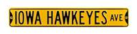 Iowa Hawkeyes Steel Street Sign-IOWA HAWKEYES AVE    