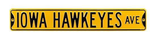 Iowa Hawkeyes Steel Street Sign-IOWA HAWKEYES AVE    