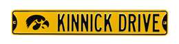 Iowa Hawkeyes Steel Street Sign with Logo-KINNICK DRIVE   