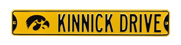 Iowa Hawkeyes Steel Street Sign with Logo-KINNICK DRIVE   