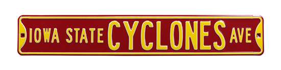 Iowa State Cyclones Steel Street Sign-IOWA STATE CYCLONES AVE    