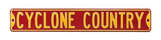 Iowa State Cyclones Steel Street Sign-CYCLONE COUNTRY   
