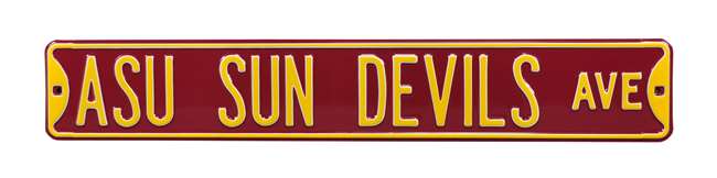 Arizona State Sun Devils Steel Street Sign-SUN DEVILS AVE    