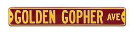 Minnesota Golden Gophers Steel Street Sign-GOLDEN GOPHER AVE   