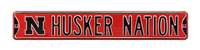 Nebraska Cornhuskers Steel Street Sign with Logo-HUSKER NATION   