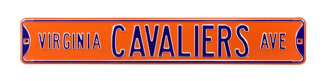 Virginia Cavaliers Steel Street Sign-VIRGINIA CAVALIERS AVE orange    