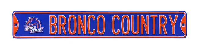 Boise State Broncos Steel Street Sign with Vintage Logo-BRONCO COUNTRY   