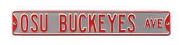 Ohio State Buckeyes Steel Street Sign-OSU BUCKEYES AVE on Silver    