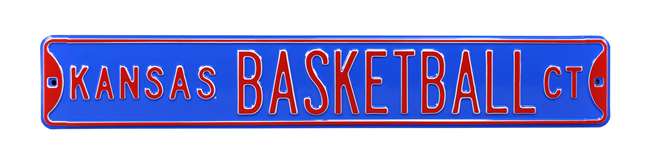 Kansas Jayhawks Steel Street Sign-KANSAS BASKETBALL CT    