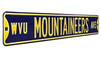 West Virginia Mountaineers Steel Street Sign-WVU MOUNTAINEERS AVE    