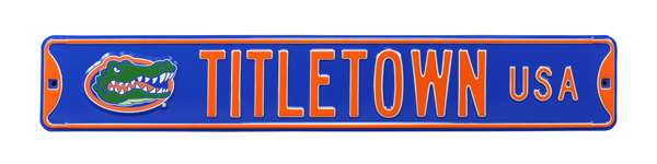 Florida Gators Steel Street Sign with Vintage Logo-TITLETOWN USA   