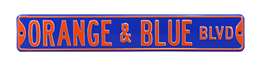 Florida Gators Steel Street Sign-ORANGE & BLUE BLVD    