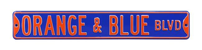 Florida Gators Steel Street Sign-ORANGE & BLUE BLVD    