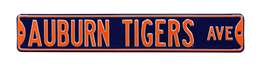 Auburn Tigers Steel Street Sign-AUBURN TIGERS AVE on Navy   