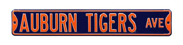 Auburn Tigers Steel Street Sign-AUBURN TIGERS AVE on Navy   