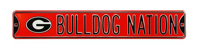 Georgia Bulldogs Steel Street Sign with Logo-BULLDOG NATION