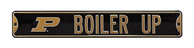 Purdue Boilermakers Steel Street Sign with Logo-BOILER UP   