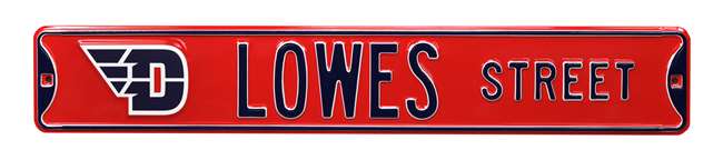 Dayton Flyers Steel Street Sign with Logo-LOWE'S STREET    