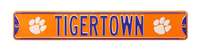 Clemson Tigers Steel Street Sign with Logo-TIGERTOWN    