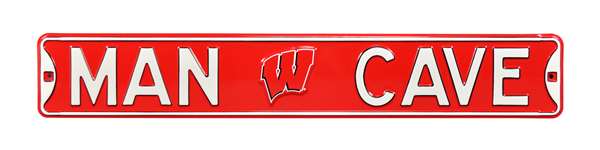 Wisconsin Badgers Steel Street Sign with Logo-MAN CAVE    