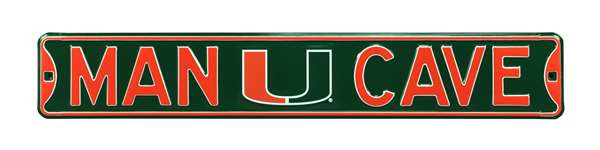 Miami Hurricanes Steel Street Sign with Logo-MAN CAVE    