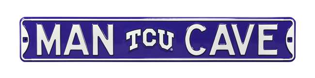 TCU Horned Frogs Steel Street Sign with Logo-MAN CAVE TCU    