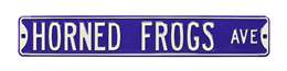 TCU Horned Frogs Steel Street Sign-HORNED FROGS AVE    