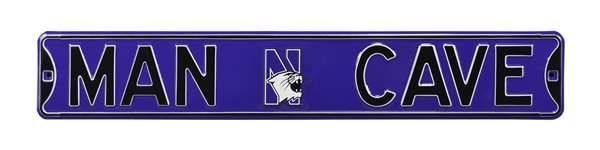 Northwestern Wildcats Steel Street Sign with Logo-MAN CAVE   