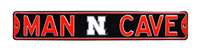 Nebraska Cornhuskers Steel Street Sign with Logo-MAN CAVE on Black    