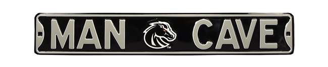 Boise State Broncos Steel Street Sign with Logo-MAN CAVE on Black    