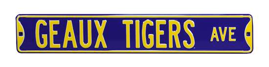 LSU Tigers Steel Street Sign-GEAUX TIGERS AVE   
