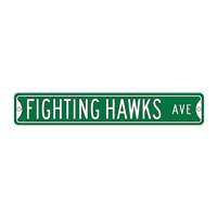 North Dakota Steel Street Sign-FIGHTING HAWKS AVE   