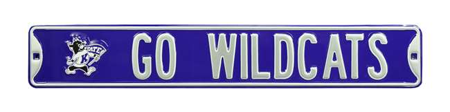 Kansas State Wildcats Steel Street Sign with Logo-GO WILDCATS!   