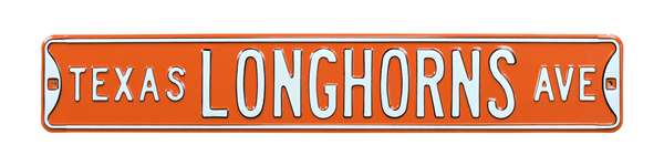 Texas Longhorns Steel Street Sign-TEXAS LONGHORNS AVE    