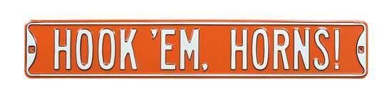 Texas Longhorns Steel Street Sign-HOOK 'EM HORNS   