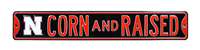 Nebraska Cornhuskers Steel Street Sign with Logo-CORN AND RAISED   