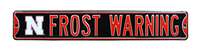 Nebraska Cornhuskers Steel Street Sign with Logo-FROST WARNING                           