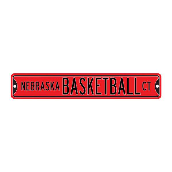 Nebraska Cornhuskers Steel Street Sign-NEBRASKA BASKETBALL CT                                         