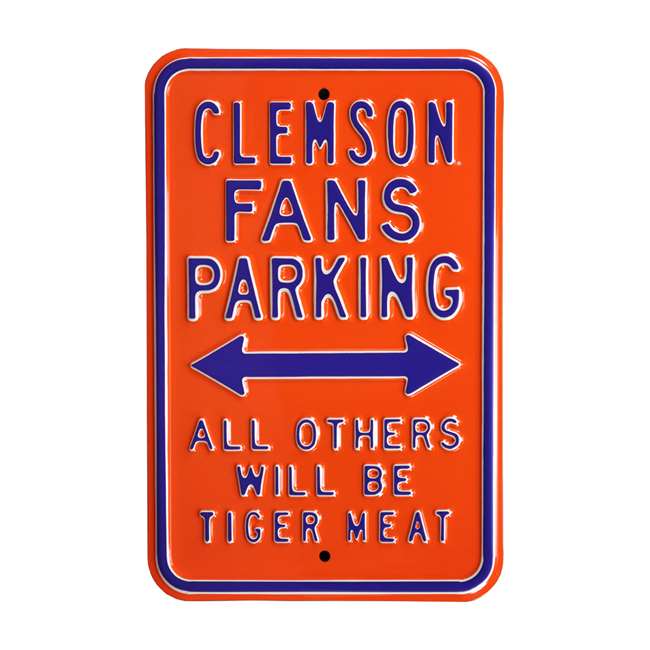 Clemson Tigers Steel Parking Sign-Tiger Meat