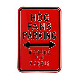 Arkansas Razorbacks Steel Parking Sign-Woo Pig Sooie   