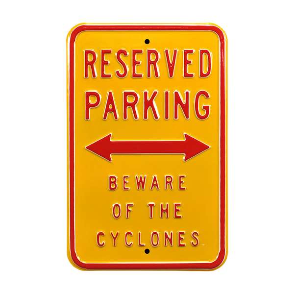 Iowa State Cyclones Steel Parking Sign-Reserved   