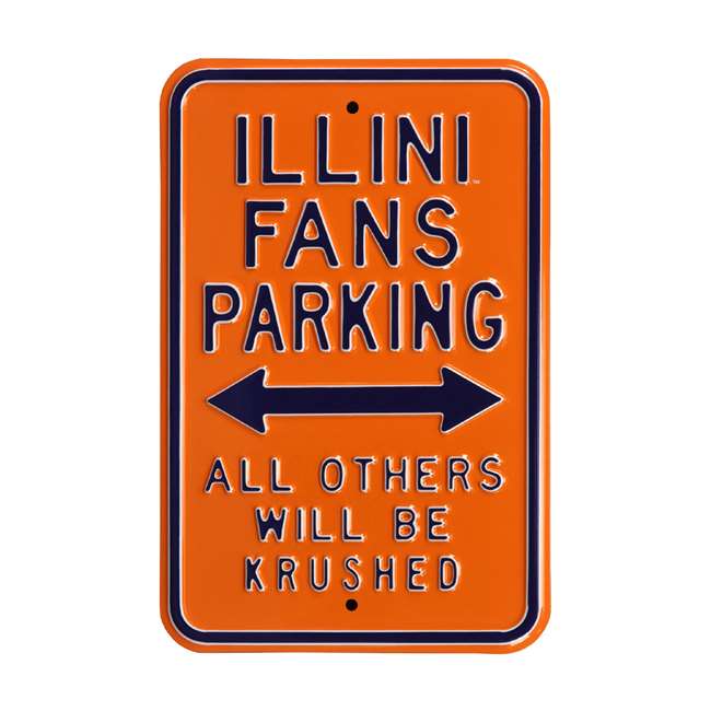 Illinois Fighting Illini Steel Parking Sign-All Others Krushed   