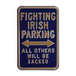 Notre Dame Steel Parking Sign-Fighting Irish   