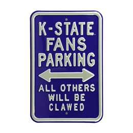 Kansas State Wildcats Steel Parking Sign-All Others Clawed   