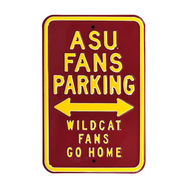 Arizona State Sun Devils Steel Parking Sign-Wildcats Go Home