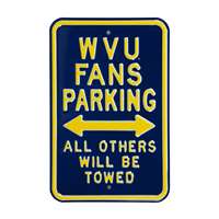 West Virginia Mountaineers Steel Parking Sign-All Others Towed   